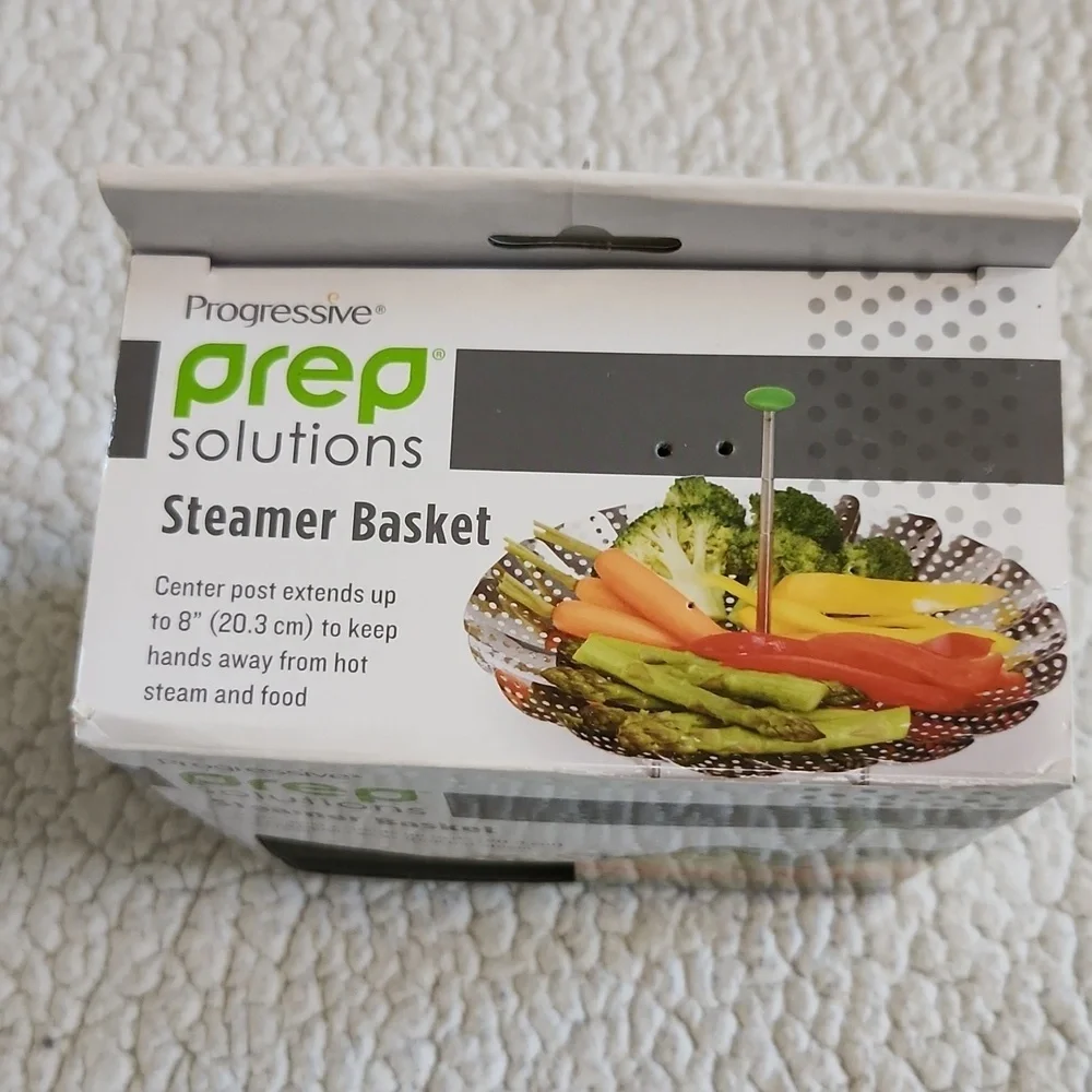 NWT Progressive Prep Solutions Vegetable Steamer Metal Basket Kitchen Cooking